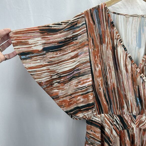 Soft Surroundings Small Cyra Dress Painted Stripe Asymmetrical Hem - Picture 3 of 10